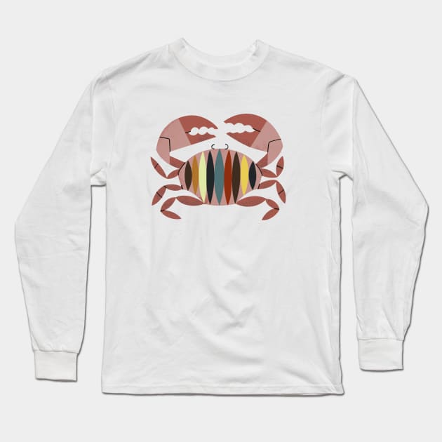 Color Crab Long Sleeve T-Shirt by Renea L Thull